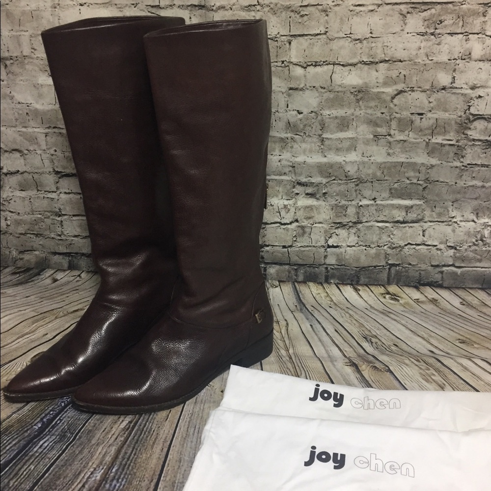 Joy Chen baguette brown leather boots